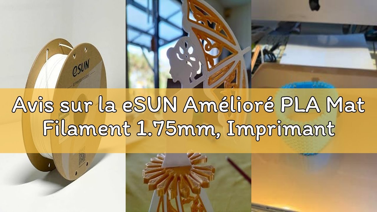 Avis sur la eSUN Amélioré PLA Mat Filament 1.75mm, Imprimante 3D Filament PLA Matte, 1KG par Bobine,