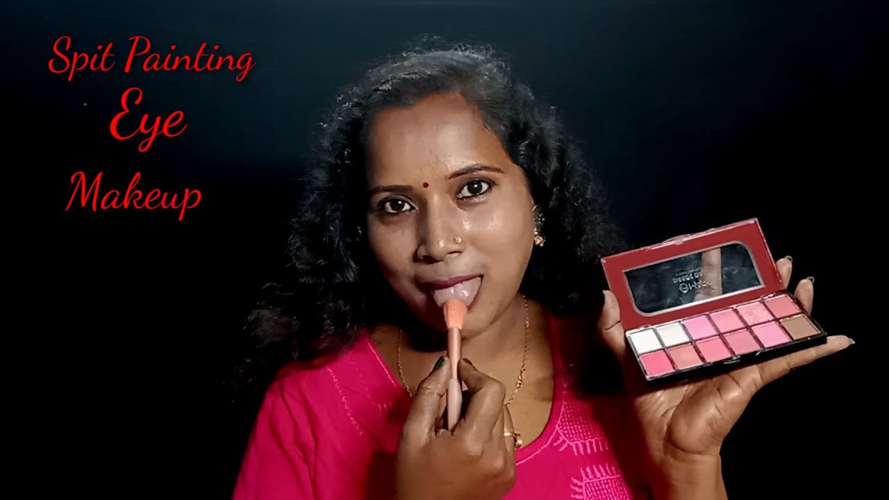 ASMR ||  Spit Painting Eye Makeup 👁️💦