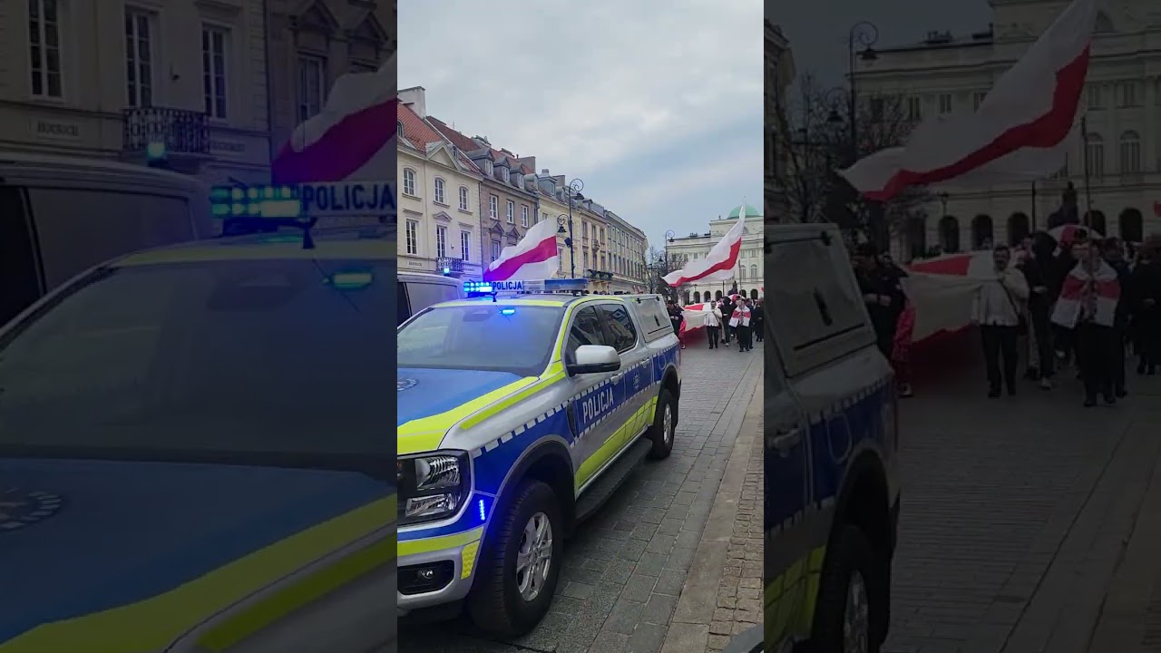 Belarus protest march @ Warsaw, Poland. March 2025