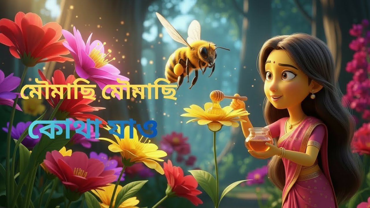 মৌমাছি মৌমাছি কোথা যাও 🐝 | Bangla Kids Song | Little Stars Bangla | Cartoon Rhyme