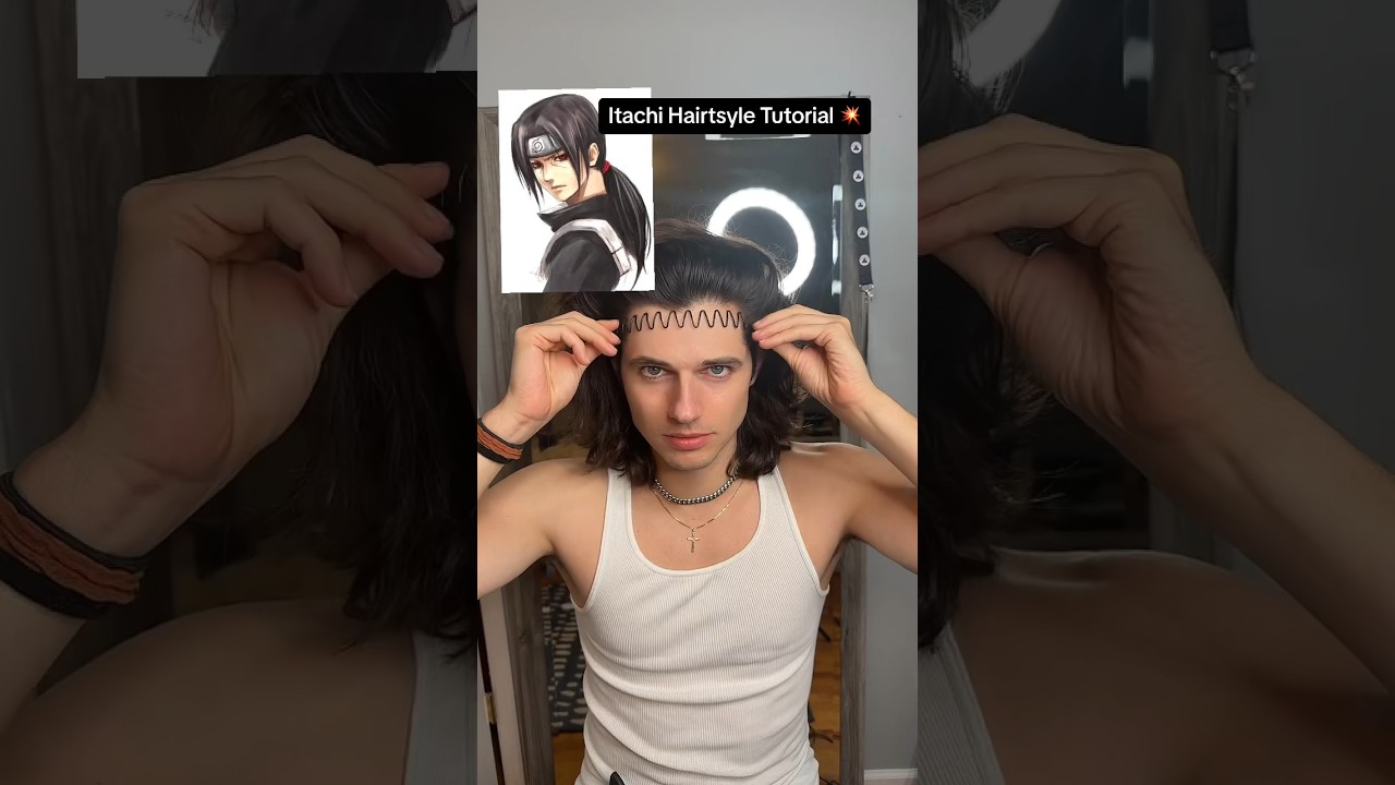 Itachi Hairstyle Tutorial 💥 #itachi #hairstyle #naruto #anime #hair
