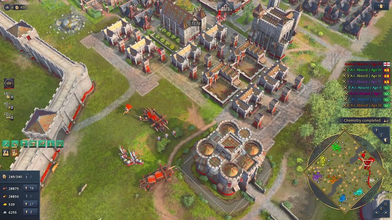 1 vs 7 Absurd AI | 400 POP | English civ Game play