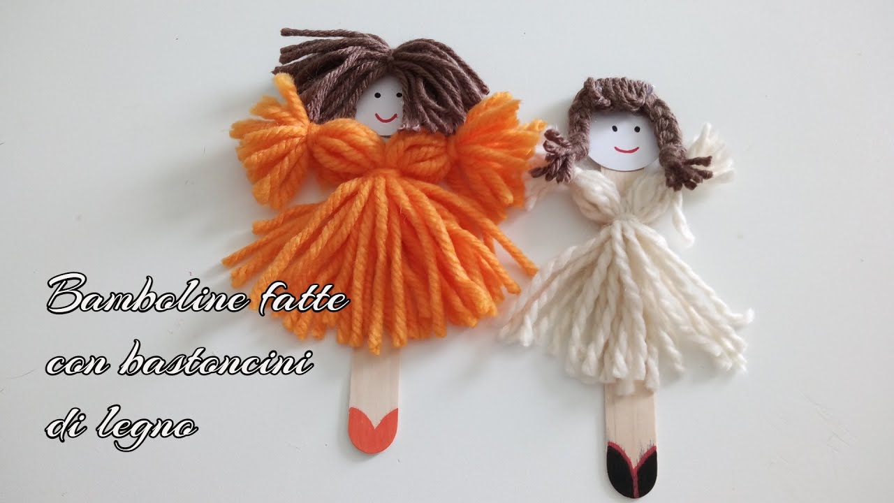 Bamboline fatte con bastoncini di legno - Stefi64