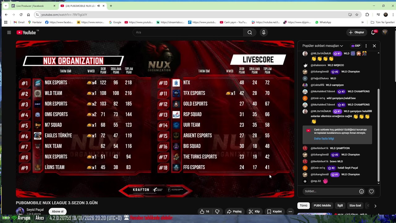 NUX LİGİ 3.GÜN WLD TEAM SULPO GAME