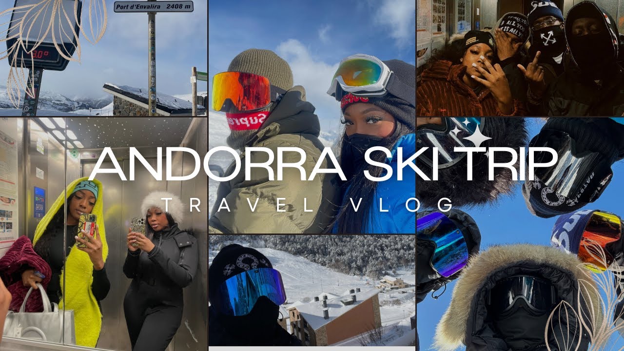 travel vlog: andorra |  grandvalira group ski trip + snowboarding, huskies + vibes