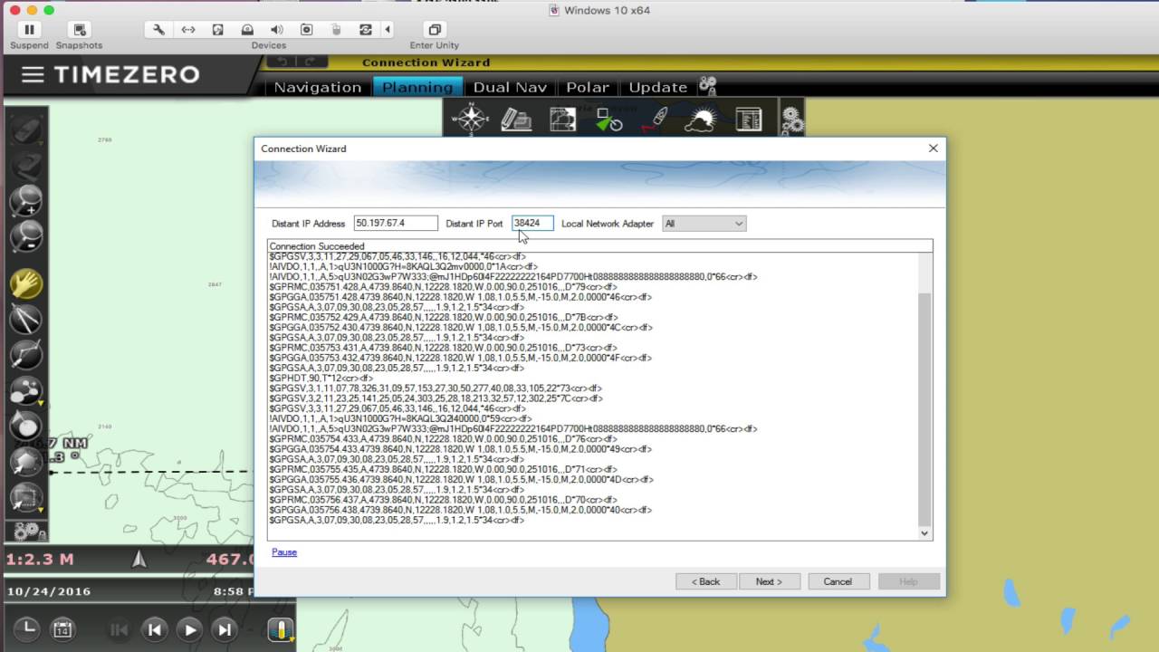 TCP Network Connection to Nobeltec TZ