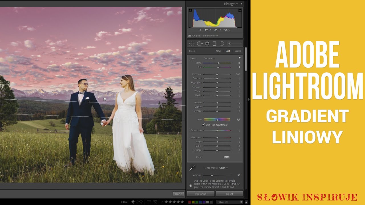 Jak używać narzędzia gradient liniowy w Adobe Lightroom. Graduated Filter. Nauka Lightrooma.