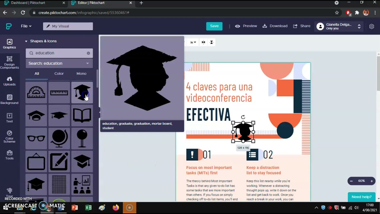 Video tutorial Piktochart