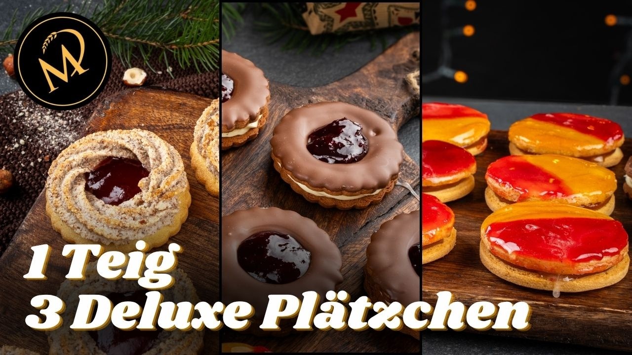 1 Teig - 5 deluxe Plätzchen - Harlequin, Ochsenaugen & Schwarzwälder Plätzchen✨