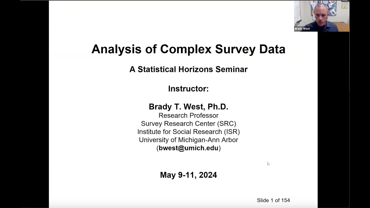 Analyzing Complex Survey Data: An Introduction with Brady West