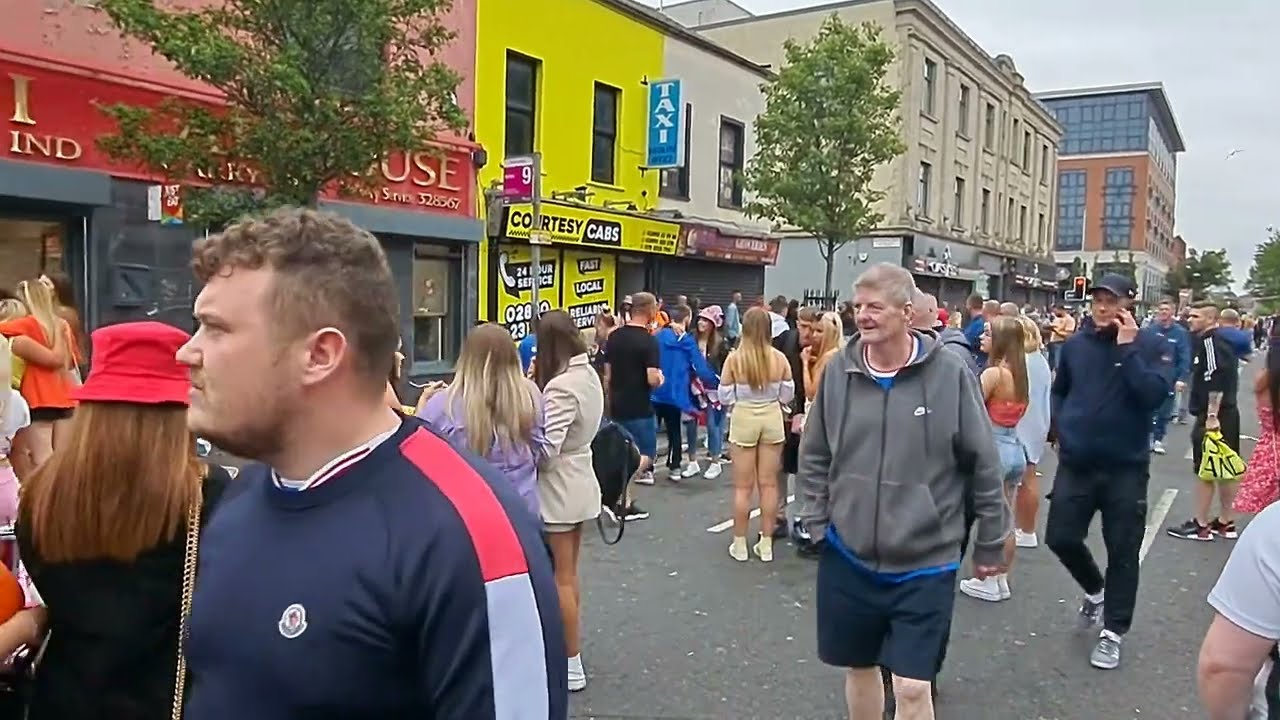 Partying 12th July 2022 Sandy Row Belfast.