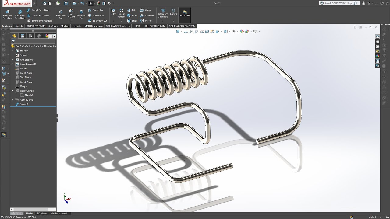 3D SKETCH and COMPOSITE CURVE and FIT SPLINE [SOLIDWORKS 2020 TUTORIAL 02]