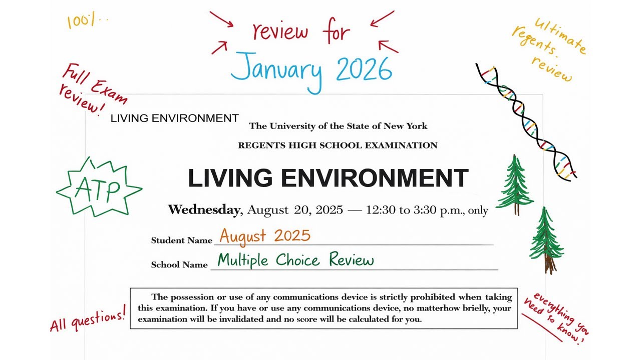 [NEW] August 2025 Living Environment Regents Review (Part A #1-30) LAST SECOND REGENTS REVIEW!