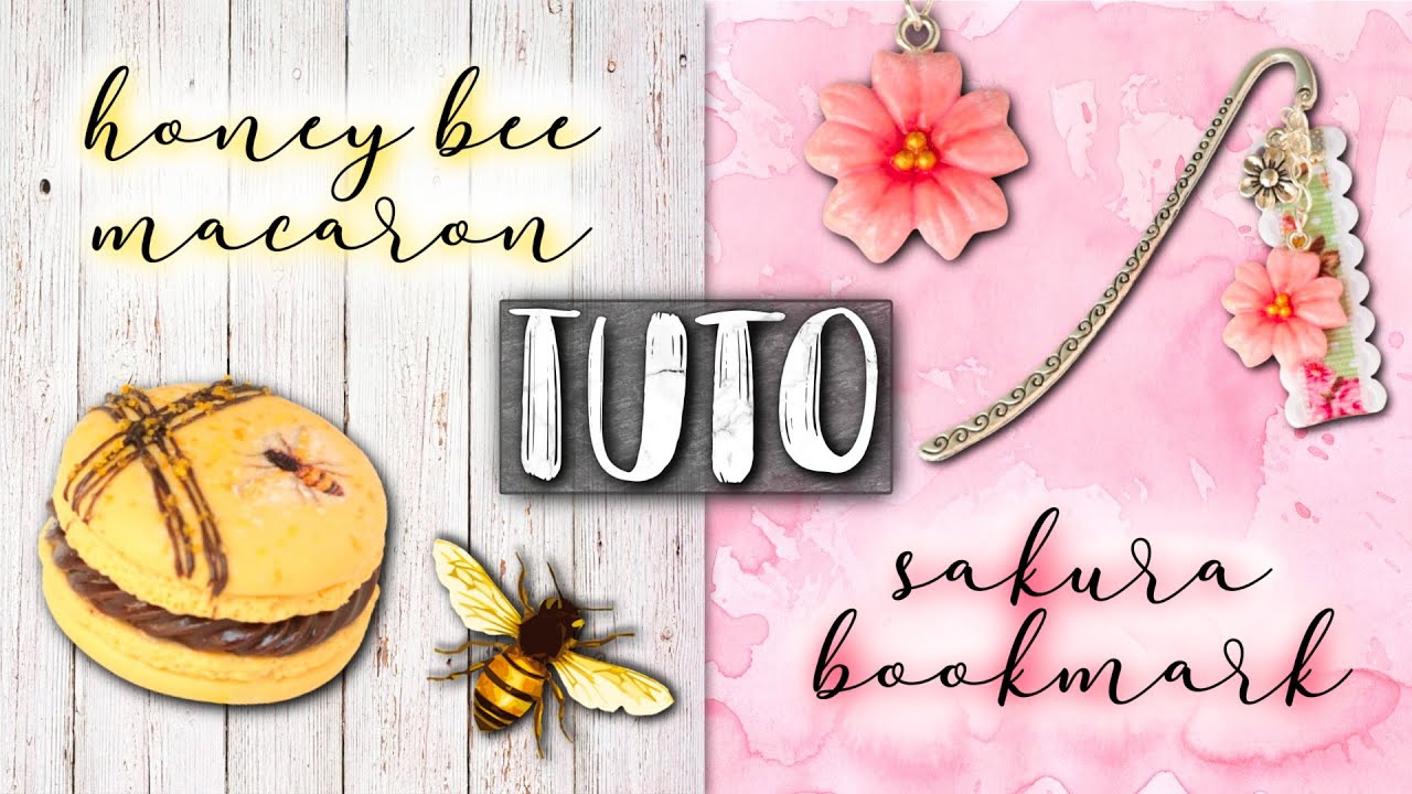 [Tuto FIMO] Macaron abeille + Fleur de cerisier (Box printemps)