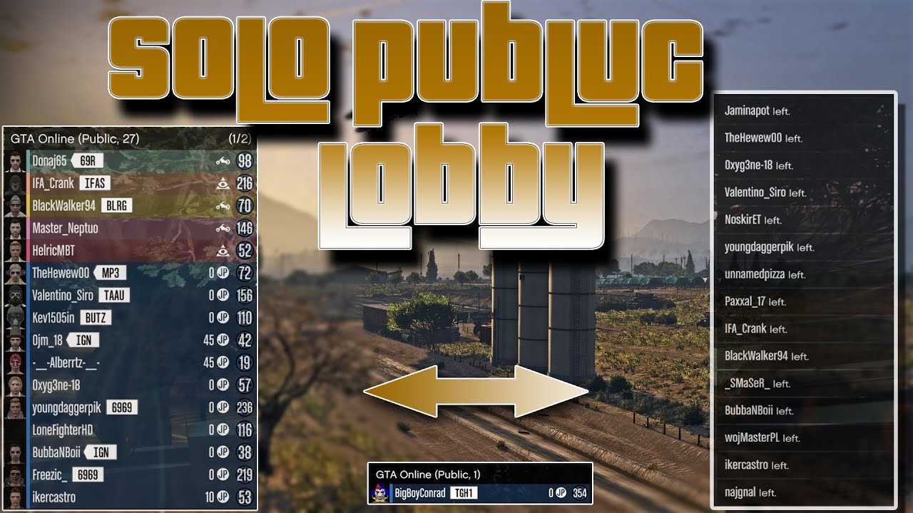 NEW GTA 5 SOLO PUBLIC LOBBY : PC GTA 5