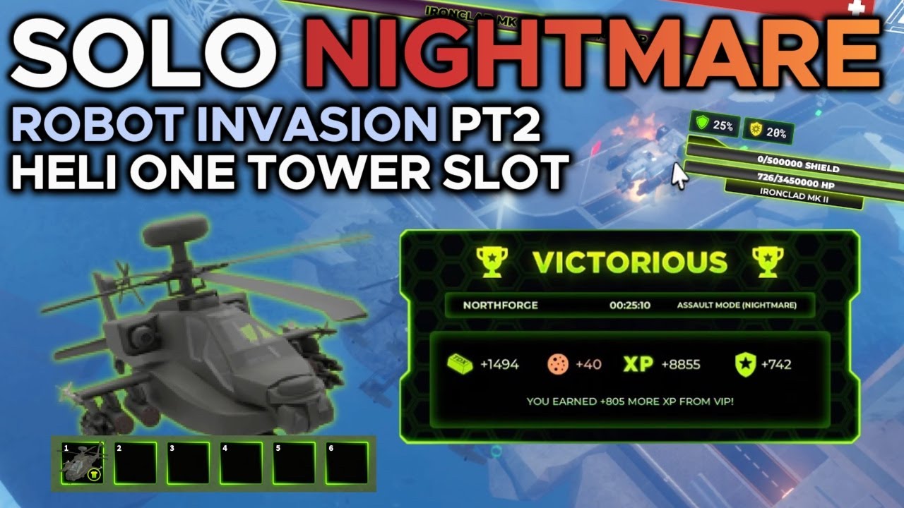 ONE Tower SOLO NIGHTMARE TDX Robot Invasion Part 2