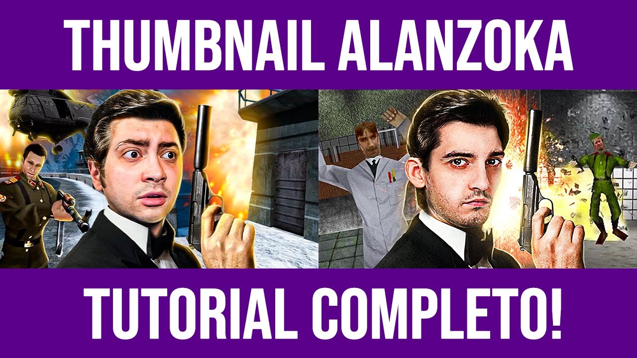 Como fazer Thumbnail estilo ALANZOKA - 007 GOLDENEYE
