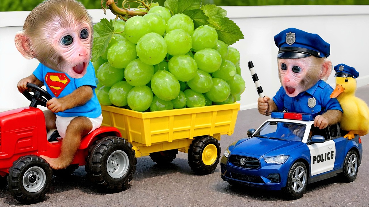 يهرب القرد بون بون والبطة الصغيرة من المتاهة ويأكلان العنب العملاق | Bon Bon Arabic