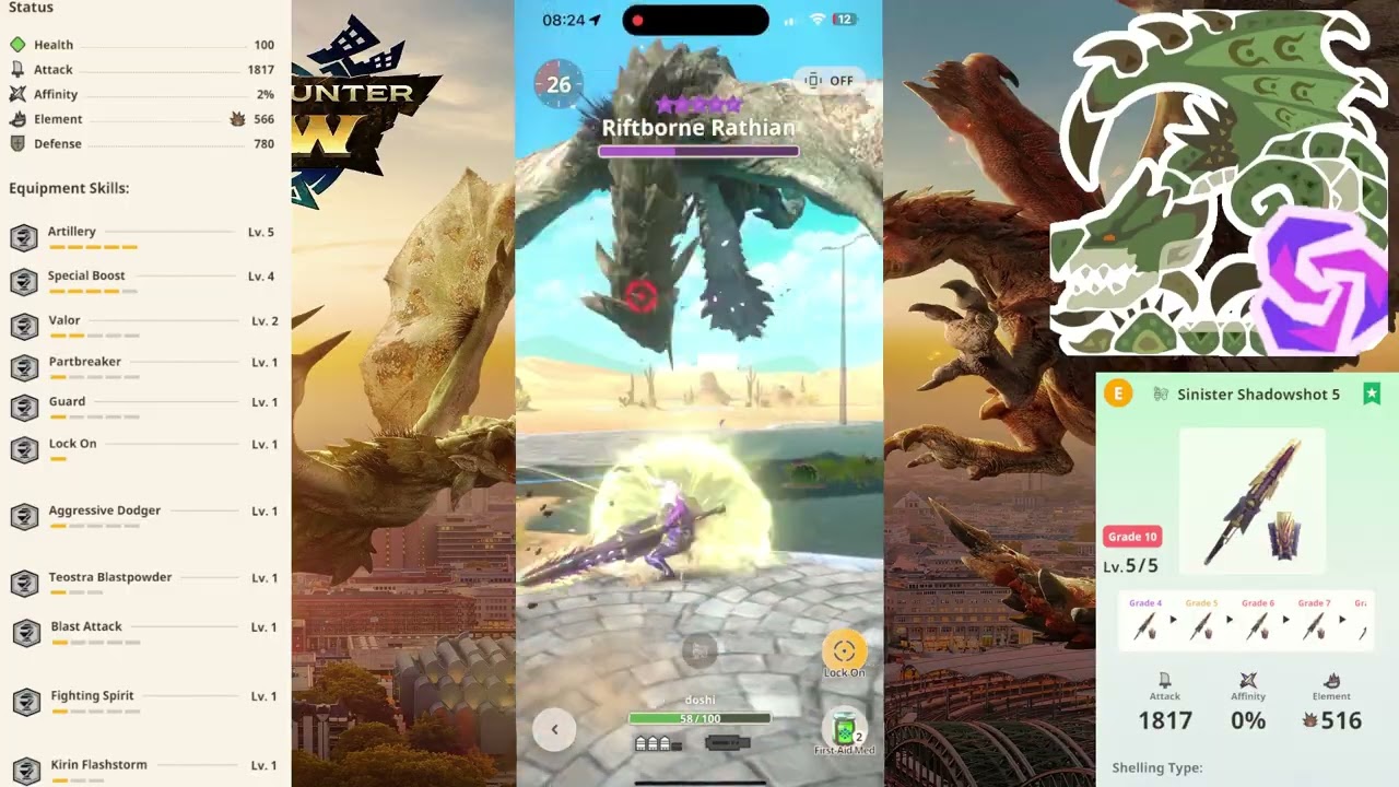 [MHN] 1'14 | 10☆ Riftborne Rathian vs G10.5 Magnamalo Gunlance - Season 6 | 次元変異リオレイアVSガンランス