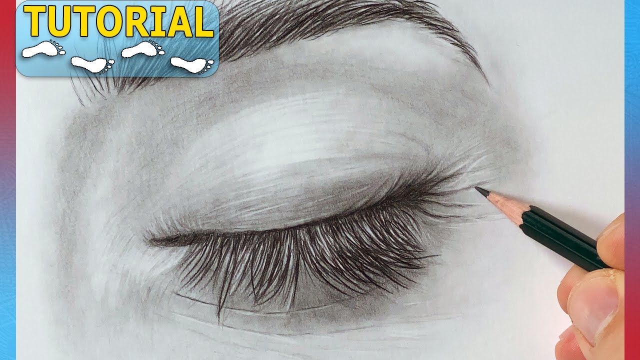 Wie zeichnet man ein geschlossenes Auge? Auge zeichnen lernen Tutorial