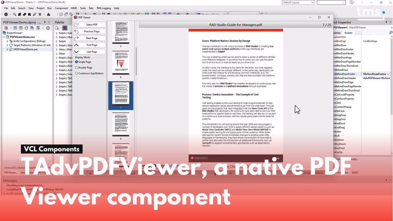 TAdvPDFViewer, a native and high-performance PDF Viewer component for VCL applications