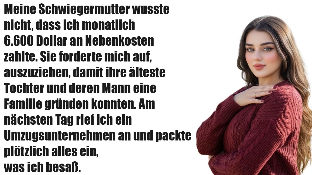 Meine Schwiegermutter wusste nicht, dass ich 6.600 $ monatlich zahlte – dann warf sie mich raus