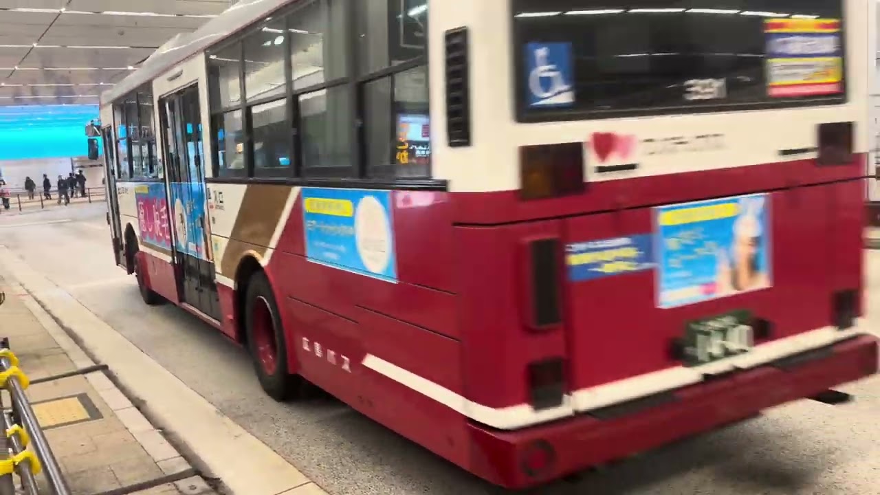 2026.3/14平和公園己斐西広島駅経由商工センター井口車庫行きのバス広島駅3番乗り場バス停出発。広島200か1440。ワンステップバス。広島バス吉島営業所所属。バス番号391。25井口車庫。