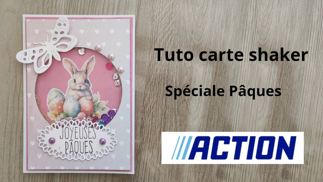 Tuto carte shaker spéciale Pâques #scrap #scrapbooking #action #diy #shaker