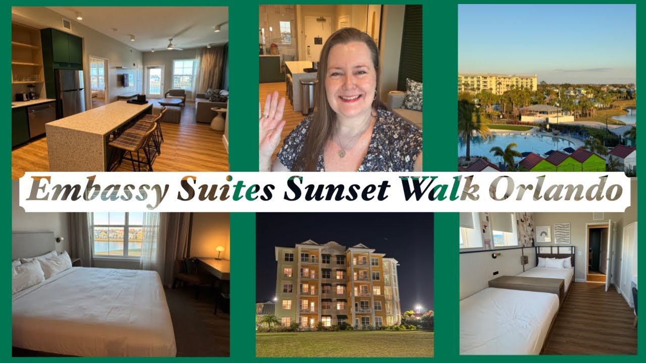 Embassy Suites Sunset Walk Orlando Hotel 🌟 Our Full Room Tour, Breakfast Buffet, Pool, Walkability
