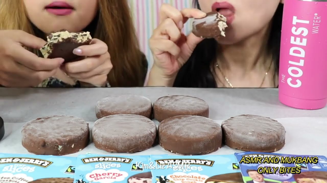 Kim and Liz ASMR - BEN & JERRY'S PINT SLICES ICE CREAM *ONLY BITES*