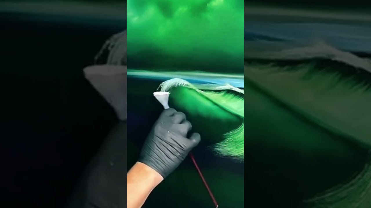 #HowToPaint #Waves by #paintwithjosh #bobross #shortsviral #shortsfeed #shortsart #artshorts
