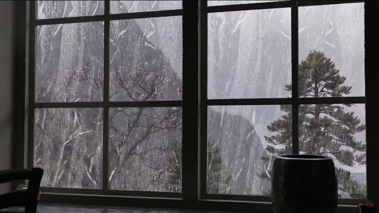 Rain Sounds on Window with Thunder | Relaxing Heavy Rain for Deep Sleep & Meditation