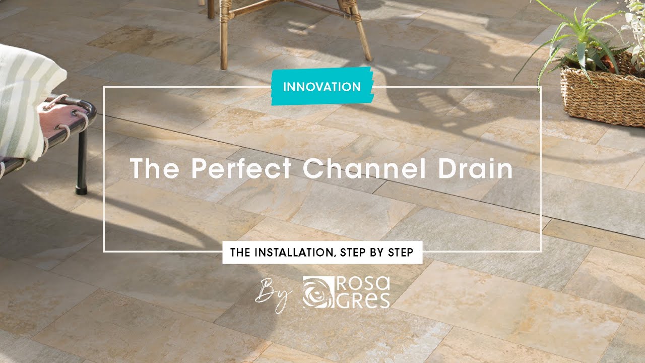 The porcelain Stoneware Channel Drain by Rosa Gres - The installation, step by step