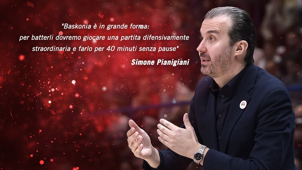 Coach Simone Pianigiani presenta Olimpia Milano - Baskonia
