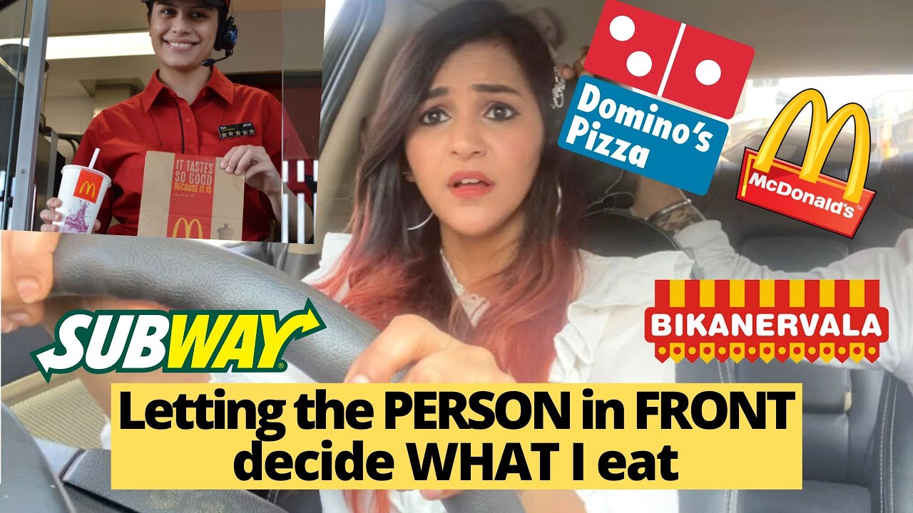 Letting the PERSON in FRONT of me decide what I EAT for 24 Hours Challenge