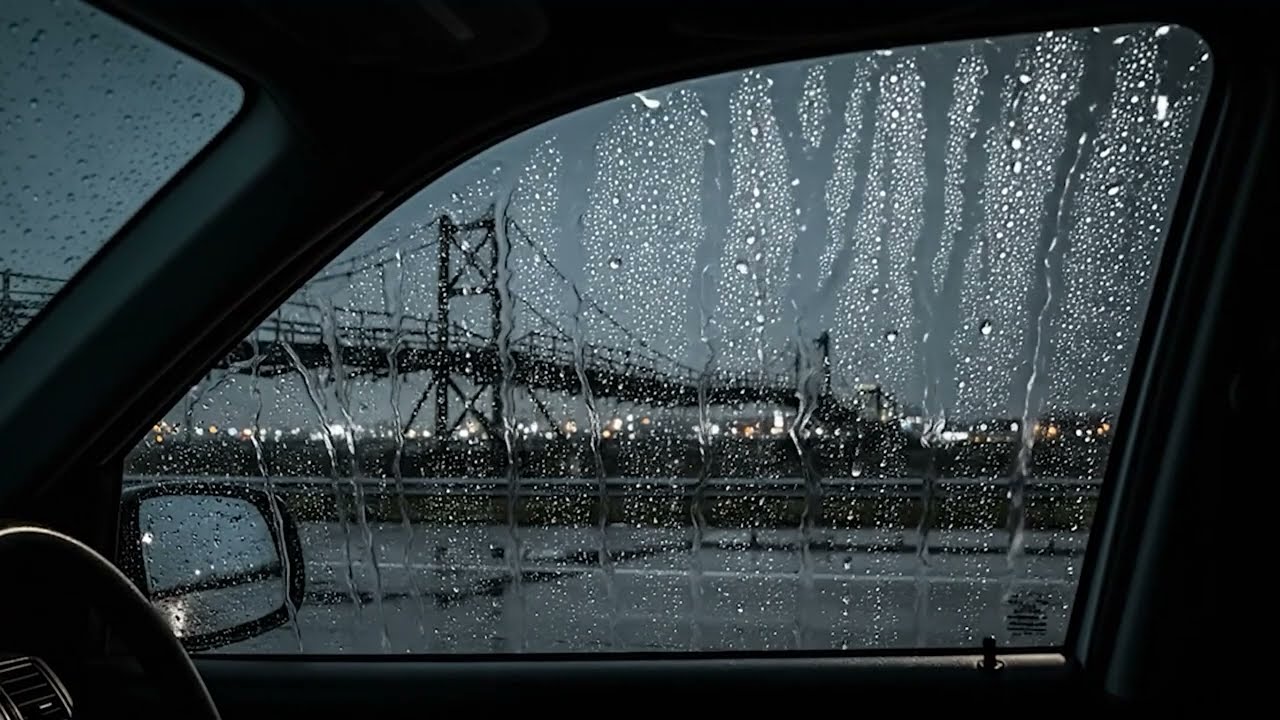 Realistic Heavy Rain in Car for Sleeping - Fall Asleep Fast,  ASMR Ambience, White Noise Sound