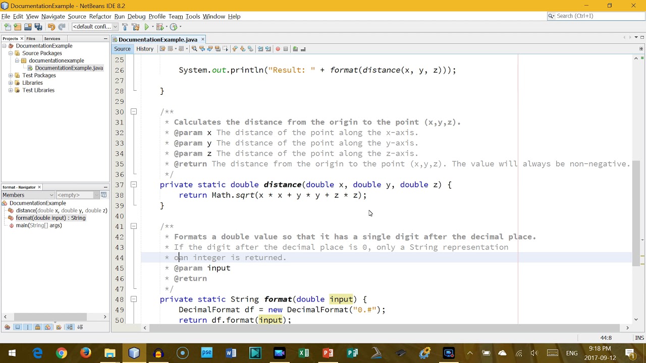 Documentation in Java