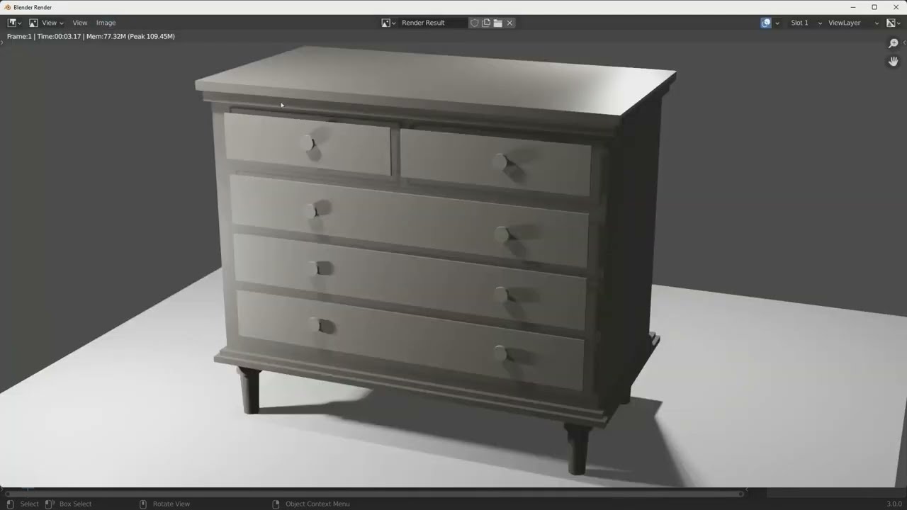 Modeling a simple not-realistic drawer in Blender 3D