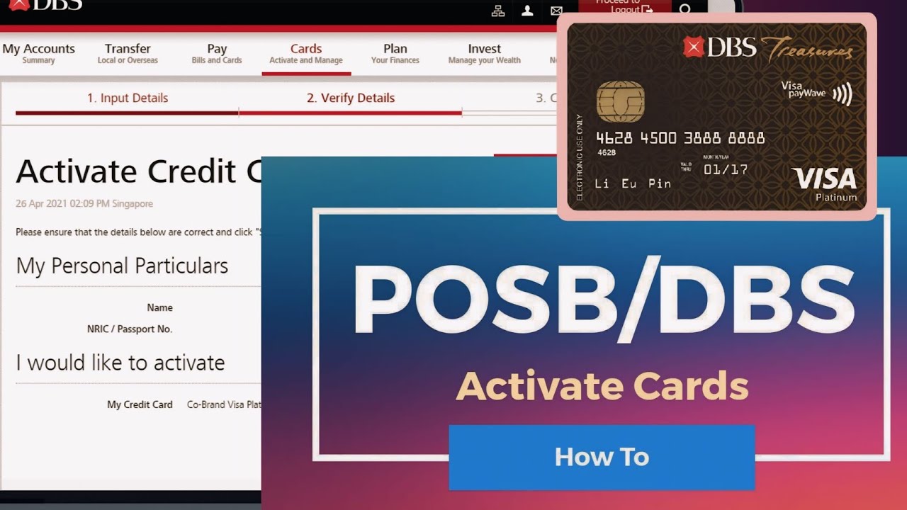DBS/POSB new bank card active Singapore #dbsCirdActive #posbCirdActive