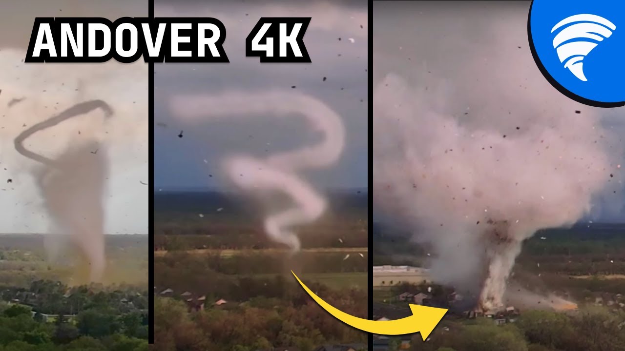 !ENHANCED 4K! MOST JAW-DROPPING Tornado Footage of Andover EF3