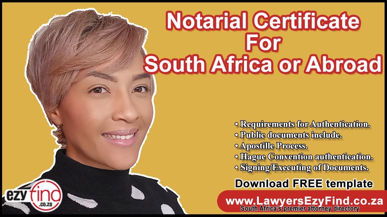 Notarial certificate for South Africa or Abroad 2024 (FREE Download template)