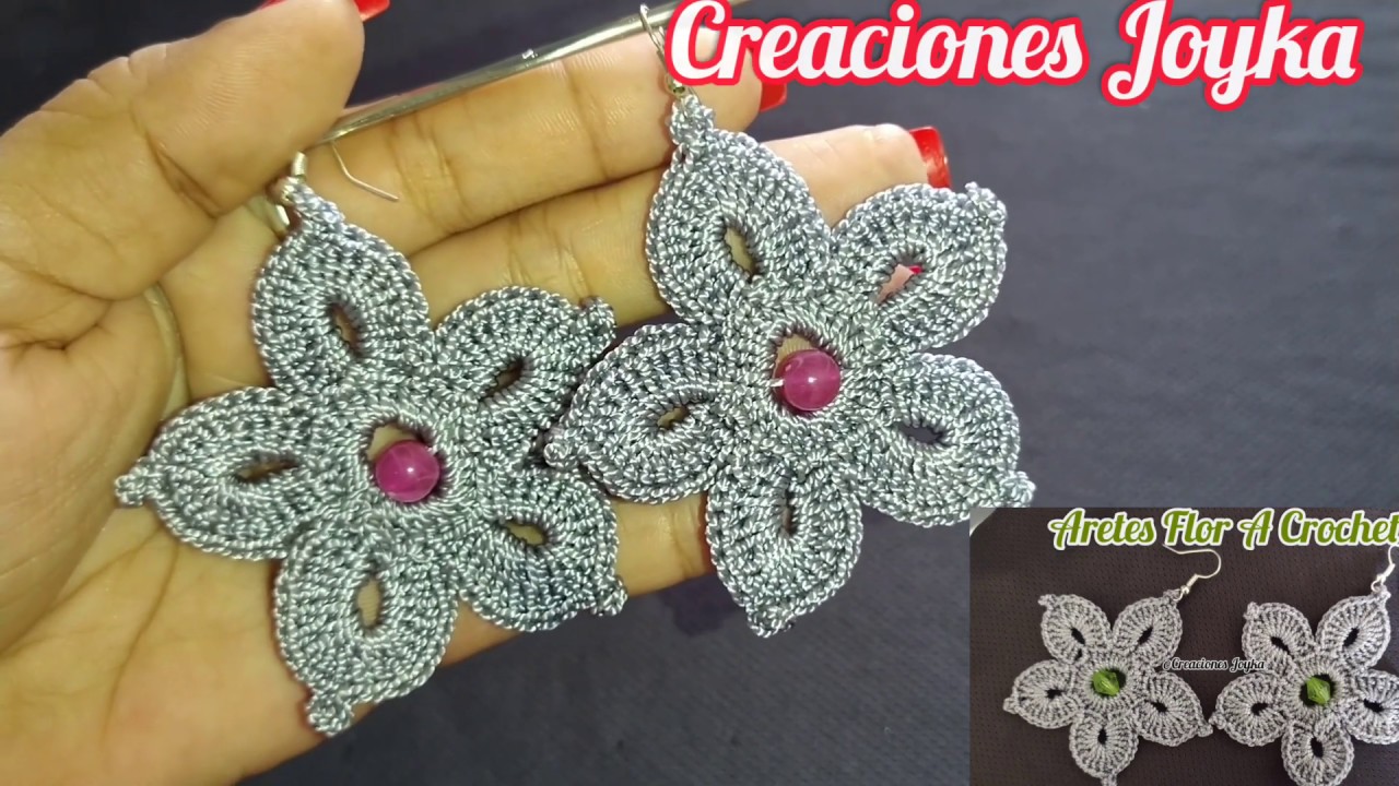 Aretes A Crochet En Forma De Flor