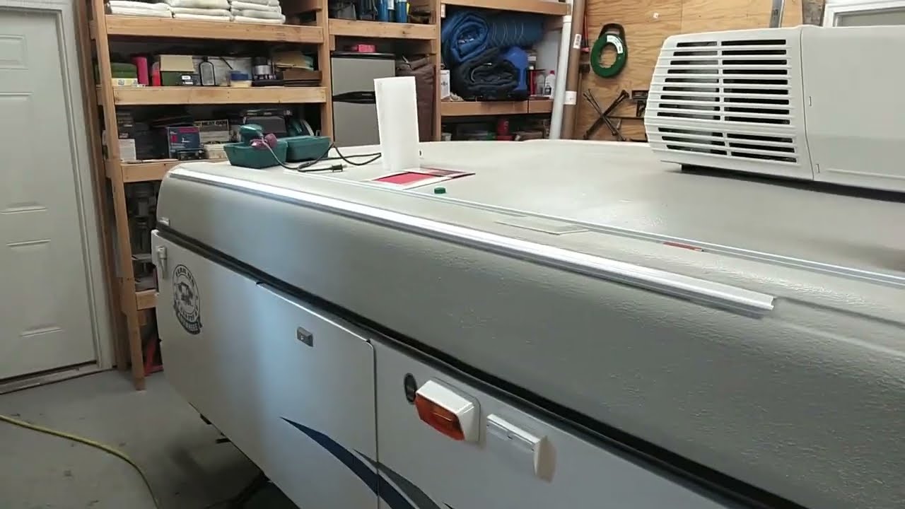 How install a new awning rail on a Coleman Popup coated in Grizzly Grip