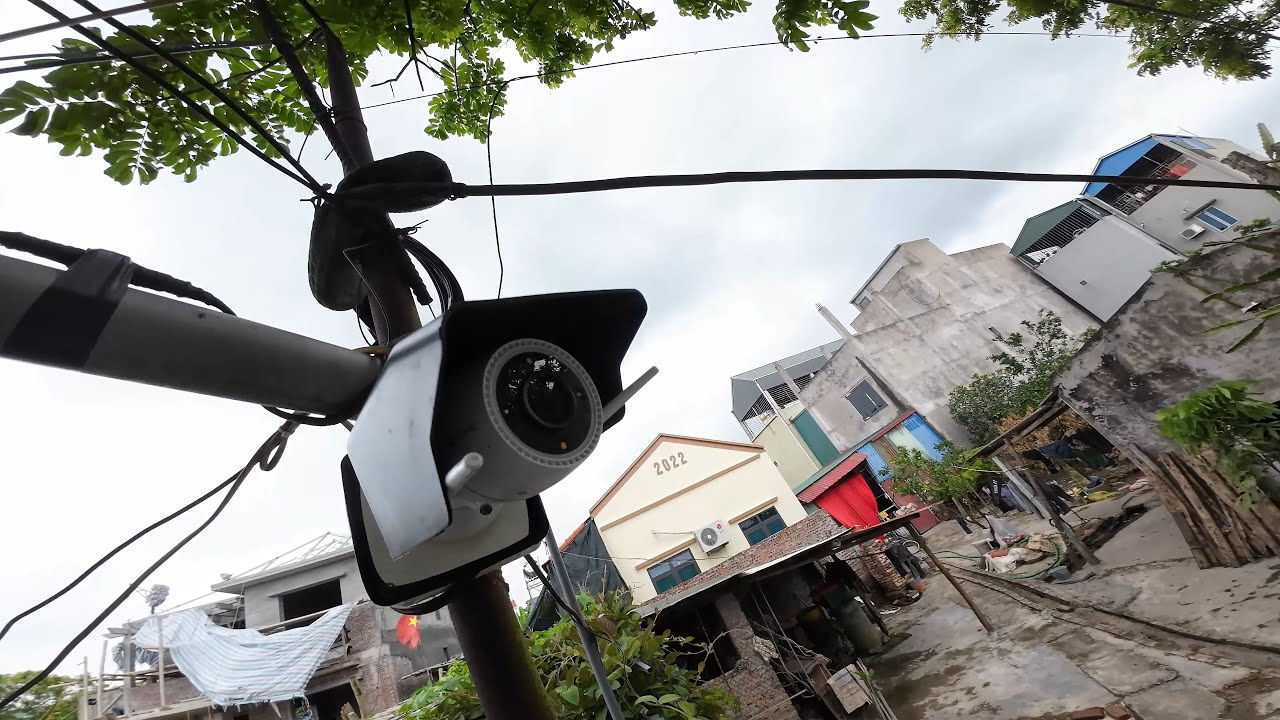 LẮP ĐẶT CAMERA #ezviz H3C 3MP HDR Trên Cột Sắt + Kéo Dây Lan Liền Nguồn Gia Cường #cctv中文国际