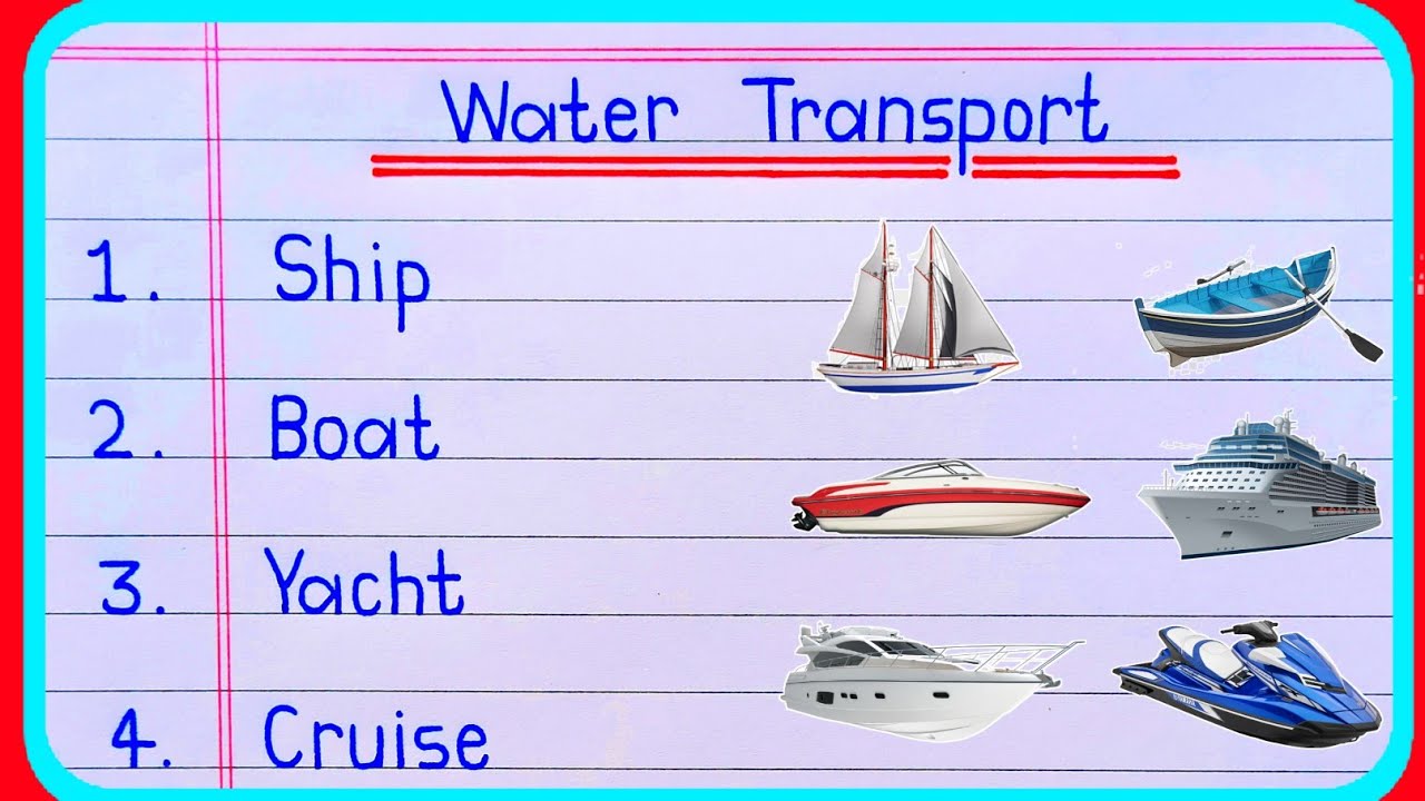 20 Water Transport name | Water Transport | Transport Name | Means of Transport | Name of Transport