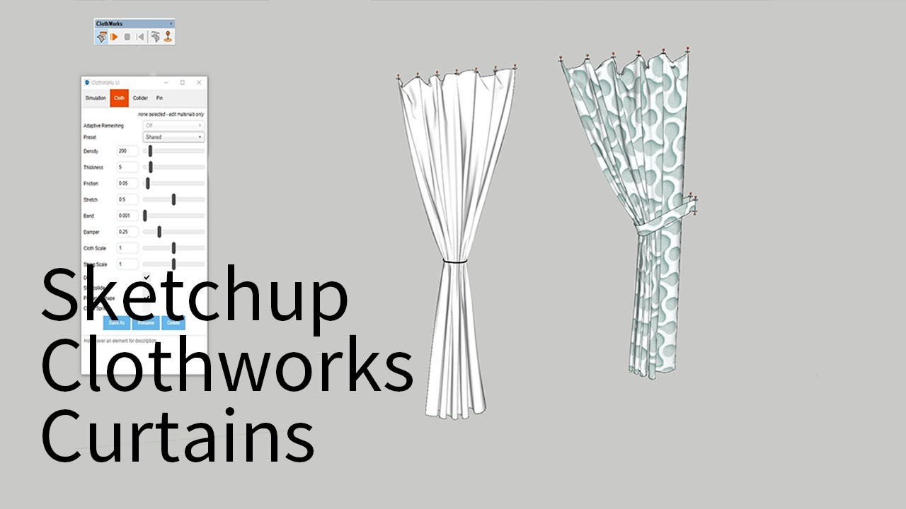스케치업 Clothworks 루비를 이용한 커튼 만들기 / How to make curtains using Sketchup Clothworks.