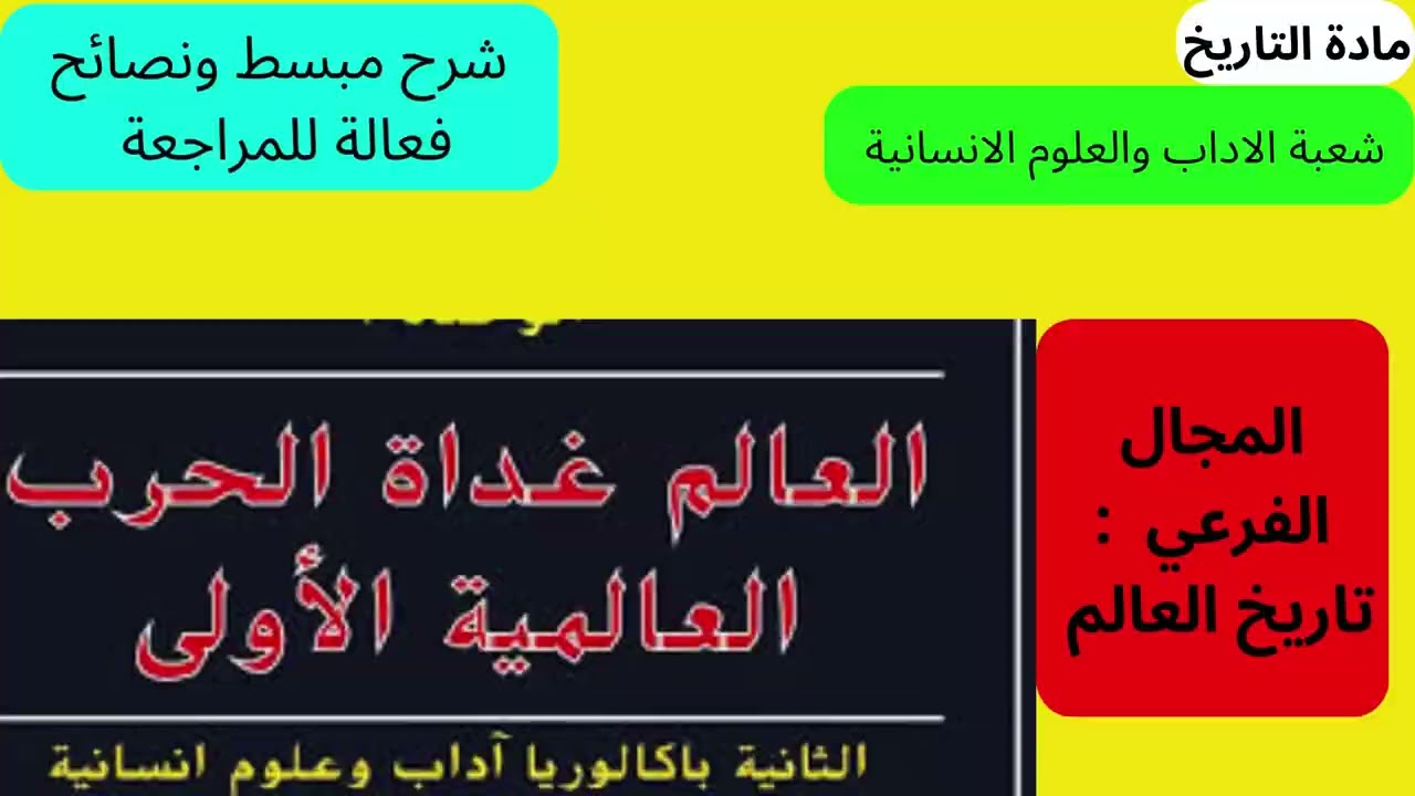 مادة التاريخ: العالم غداة الحرب العالمية الثانية