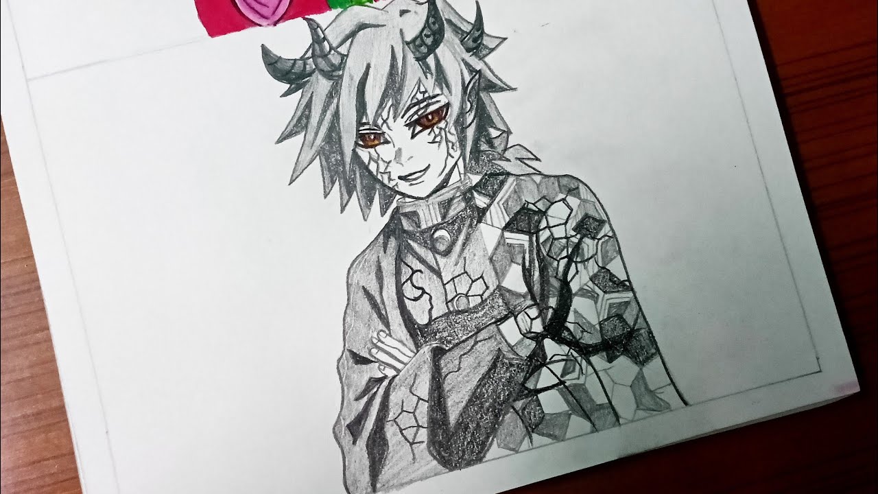 How to Draw Demon Giyu Tomioka Step by Step | Hashira Turned Demon Series | Detailed Anime Drawing 