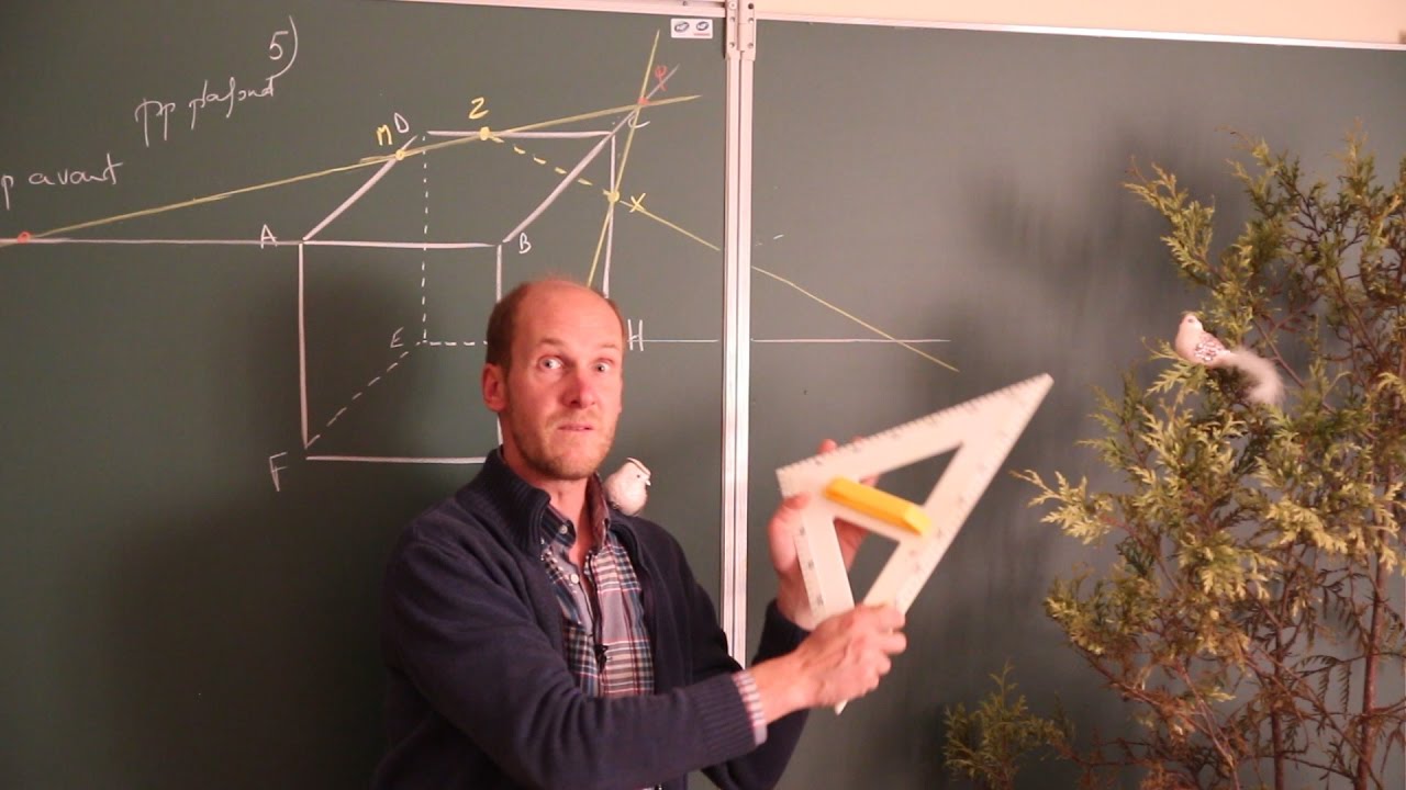 Sections planes dans un cube - Perspective cavalière - Géométrie dans l'espace