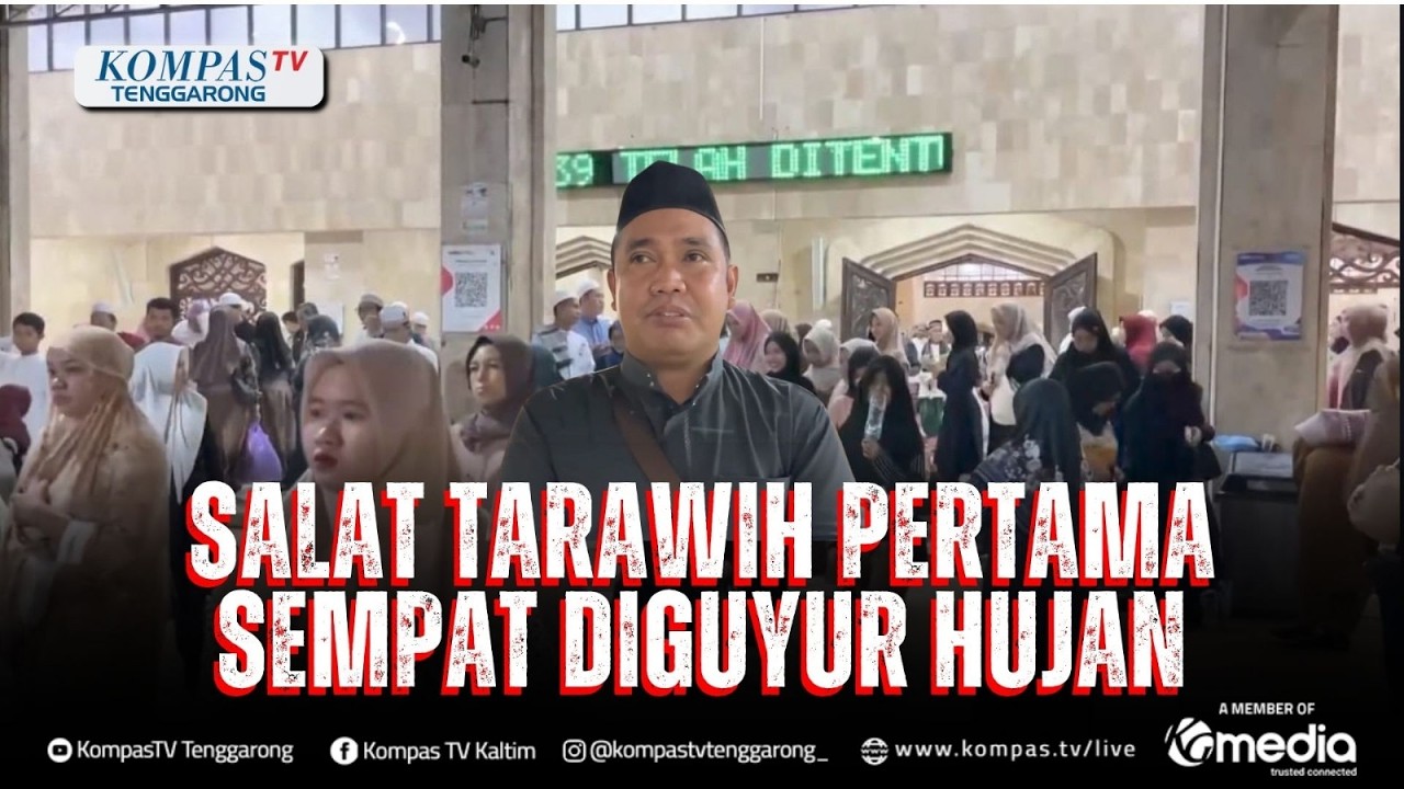 Salat tarawih pertama sempat diguyur hujan